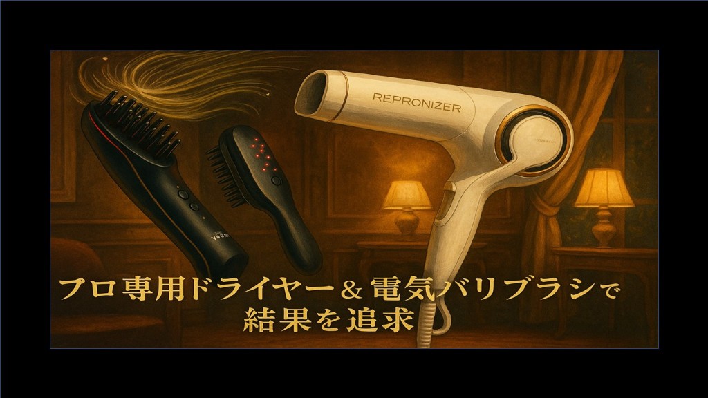プロ専用ドライヤー＆電気バリブラシで結果を追求