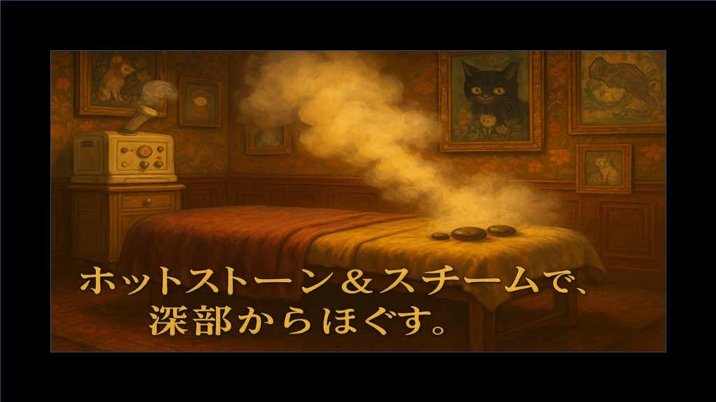 ホットストーン＆スチームで、深部からほぐす。