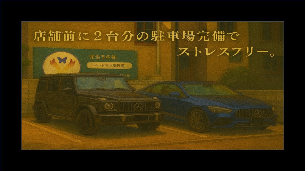 店舗前に2台分の駐車場完備でストレスフリー