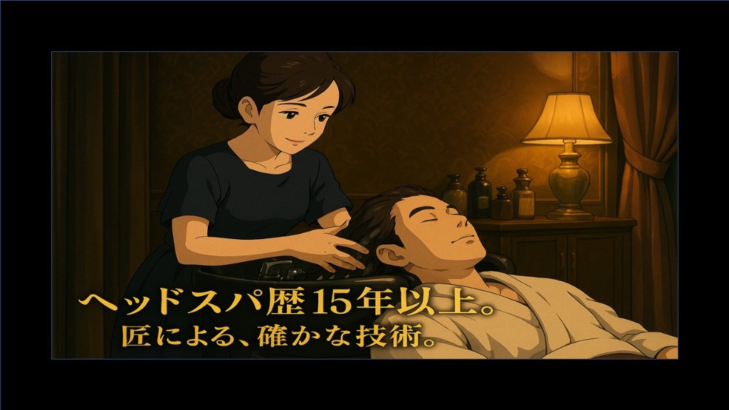 ヘッドスパ歴15年以上。匠による、確かな技術。